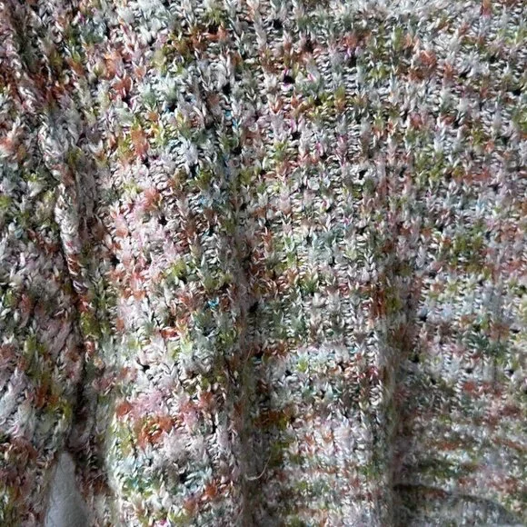 Free People Size XS Multicolor Highland Cable Knit Oversized V Neck Sweater - Picture 4 of 8